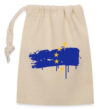 Drapeau européen peinture avec un coup de pinceau - Sac cadeau en coton avec cordon (14 x 20 cm) - nature - Devant