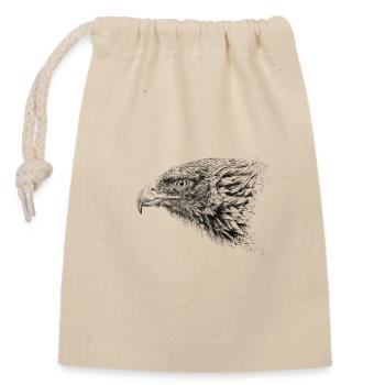 Eagle - Closable cotton gift bag (14x20cm) - nature - Front
