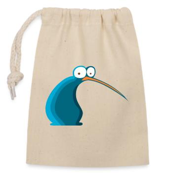 Oiseau Cartoon de Nouvelle-Zélande Kiwi - Sac cadeau en coton avec cordon (14 x 20 cm) - nature - Devant