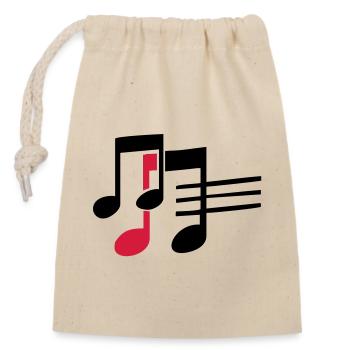 musik - Verschließbarer Geschenkbeutel aus Baumwolle (14x20cm) - Natur - Vorne