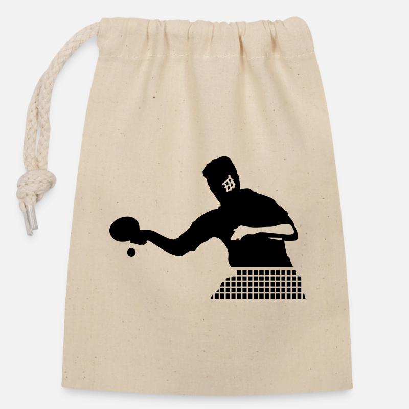 tischtennis - Sac cadeau en coton avec cordon (14 x 20 cm) - nature