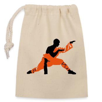Kung fu - Closable cotton gift bag (14x20cm) - nature - Front