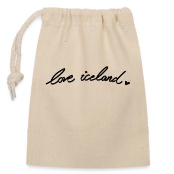 love iceland. - Closable cotton gift bag (14x20cm) - nature - Front