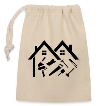 Bricoleur d’entreprise de construction - Sac cadeau en coton avec cordon (14 x 20 cm) - nature - Devant