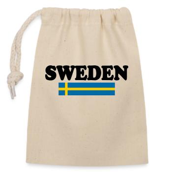 Schweden - Verschließbarer Geschenkbeutel aus Baumwolle (14x20cm) - Natur - Vorne