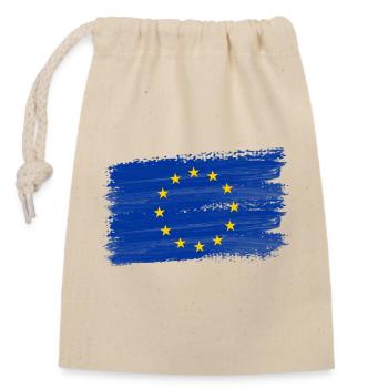 Europe Drapeau Étoiles Drapeau UE - Sac cadeau en coton avec cordon (14 x 20 cm) - nature - Devant