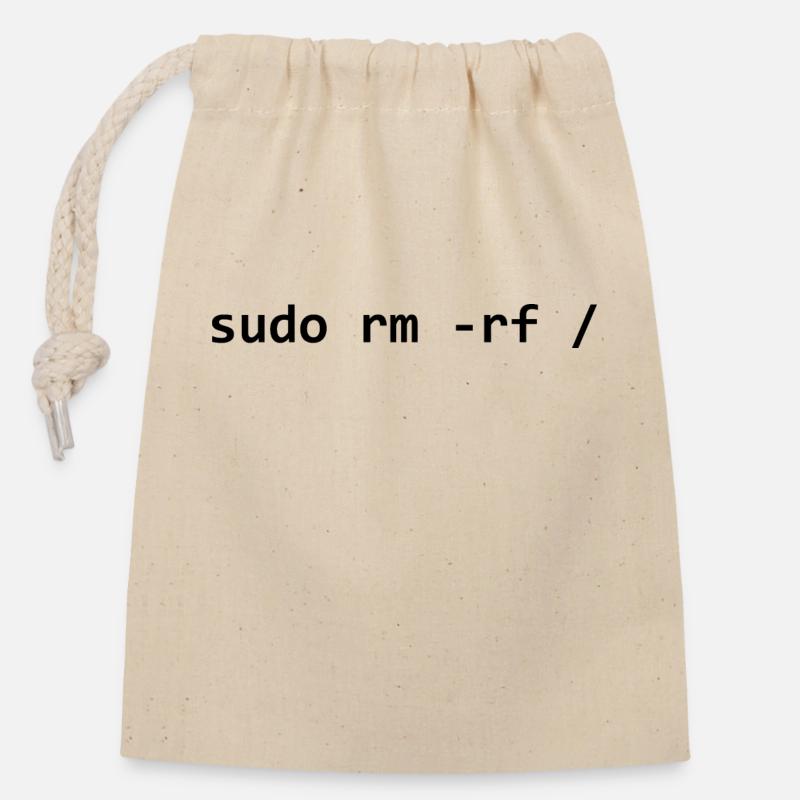 sudo rm rf - Closable cotton gift bag (14x20cm) - nature