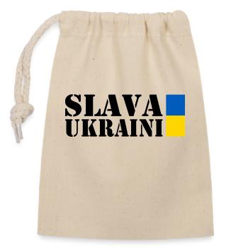 Slava ukraini - Closable cotton gift bag (14x20cm) - nature - Front