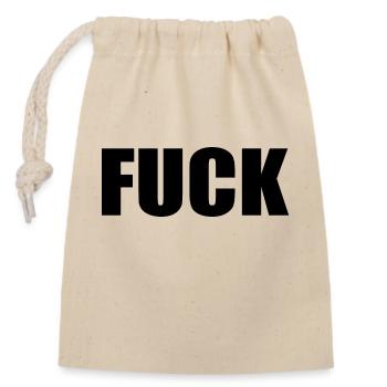 Fuck - Sac cadeau en coton avec cordon (14 x 20 cm) - nature - Devant