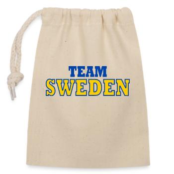 Schweden - Verschließbarer Geschenkbeutel aus Baumwolle (14x20cm) - Natur - Vorne