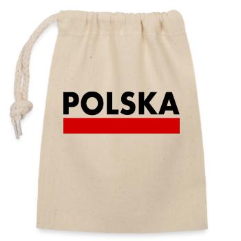 POLEN POLNISCHE FLAGGE - Verschließbarer Geschenkbeutel aus Baumwolle (14x20cm) - Natur - Vorne