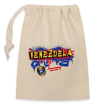 Venezuela graffiti flag design - Closable cotton gift bag (14x20cm) - nature - Front