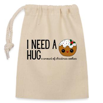 I NEED A HUGe amount of christmas cookies black - Verschließbarer Geschenkbeutel aus Baumwolle (14x20cm) - Natur - Vorne