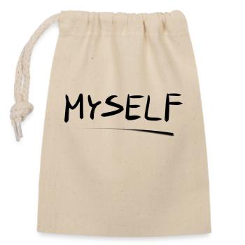 I love myself line purple - Closable cotton gift bag (14x20cm) - nature - Front