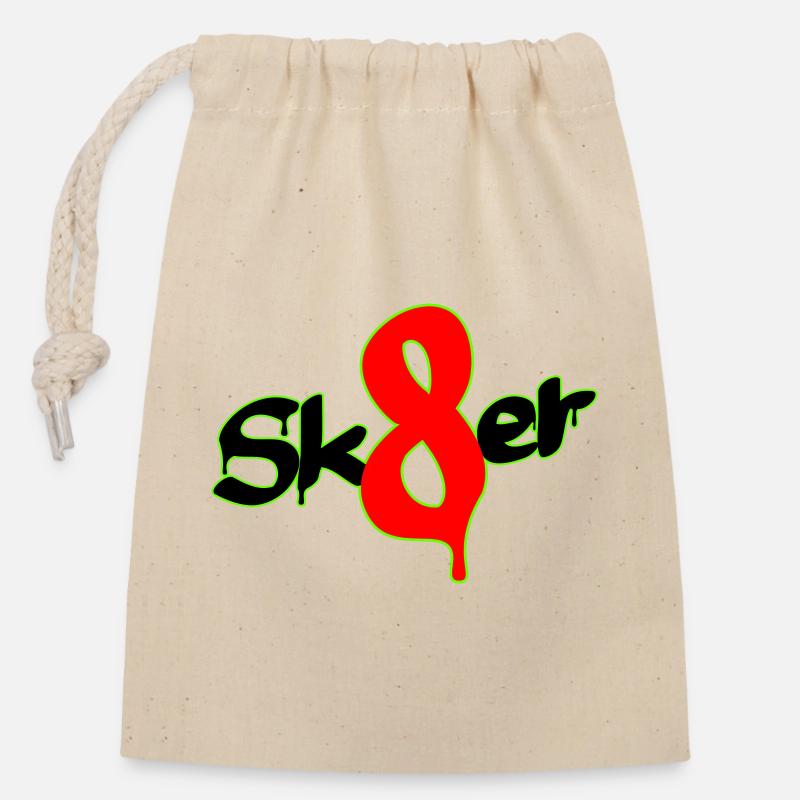 Sk8er - Closable cotton gift bag (14x20cm) - nature