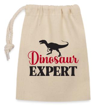Dinosaur Expert - Verschließbarer Geschenkbeutel aus Baumwolle (14x20cm) - Natur - Vorne