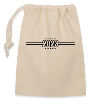 2023 year - Closable cotton gift bag (14x20cm) - nature - Front