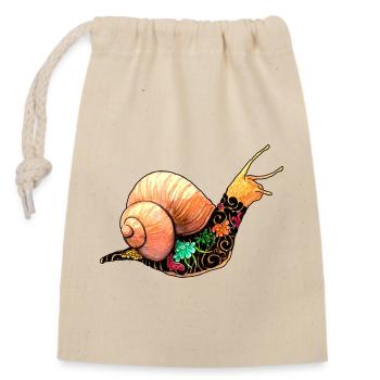 Yakuza Schnecke - Verschließbarer Geschenkbeutel aus Baumwolle (14x20cm) - Natur - Vorne