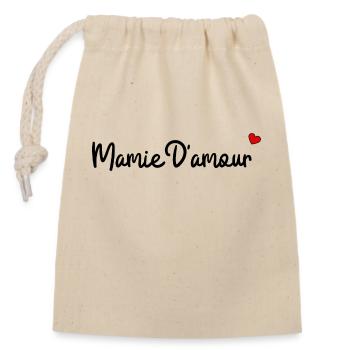 Mamie d'amour - Sac cadeau en coton avec cordon (14 x 20 cm) - nature - Devant