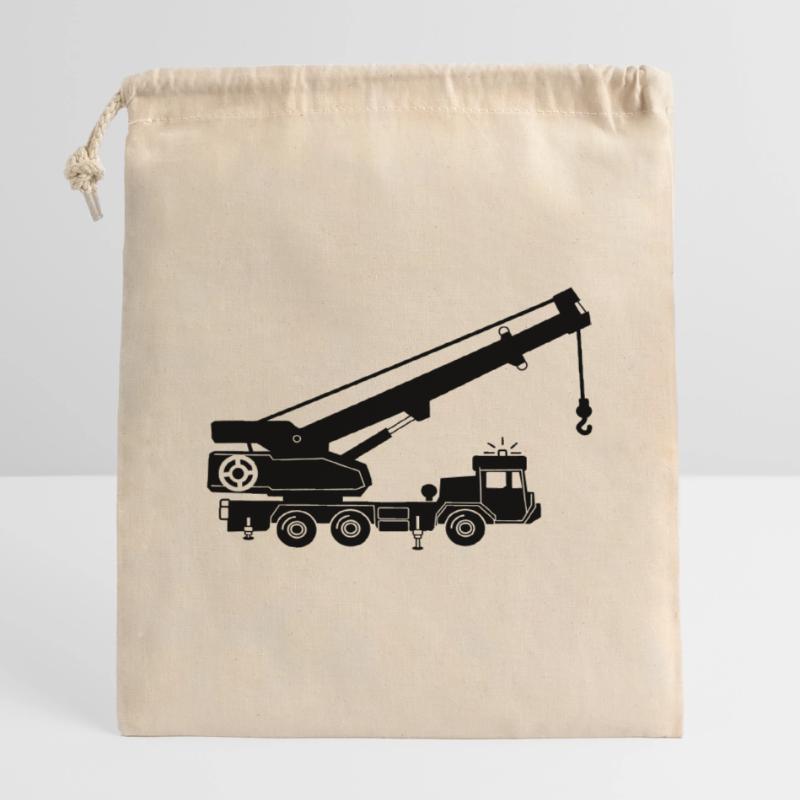 Kranwagen oder Abschleppwagen Verschließbarer Geschenkbeutel aus Baumwolle (14x20cm)