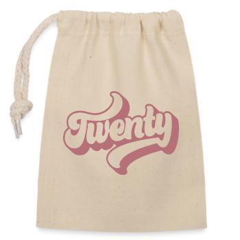Twenty 20th Birthday For Women 20 Years Old - Closable cotton gift bag (14x20cm) - nature - Front
