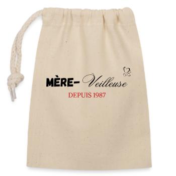 Mère veilleuse depuis 1987 - Sac cadeau en coton avec cordon (14 x 20 cm) - nature - Devant