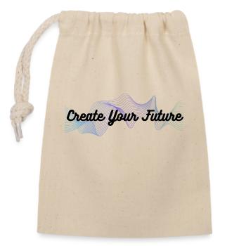 Strengthen your path: Create your future - Closable cotton gift bag (14x20cm) - nature - Front