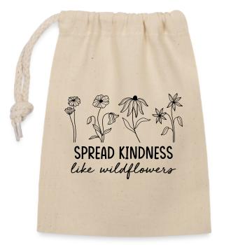 Positive Quote Spread Kindness Like Wildflowers - Closable cotton gift bag (14x20cm) - nature - Front