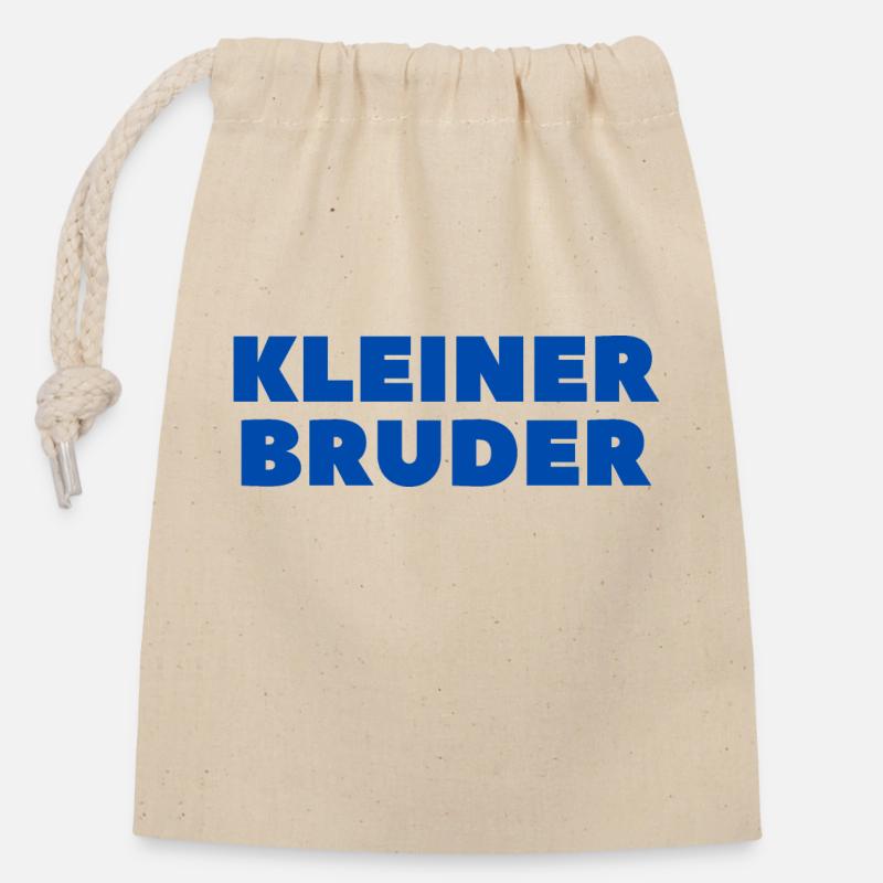 Kleiner Bruder 1 - Verschließbarer Geschenkbeutel aus Baumwolle (14x20cm) - Natur