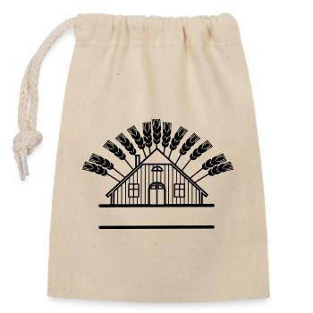 Granary with grain arch - Closable cotton gift bag (14x20cm) - nature - Front