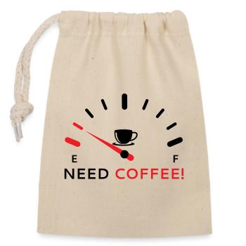 Need Coffee 2 - Closable cotton gift bag (14x20cm) - nature - Front