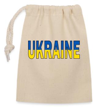 L’Ukraine aux couleurs nationales - Sac cadeau en coton avec cordon (14 x 20 cm) - nature - Devant