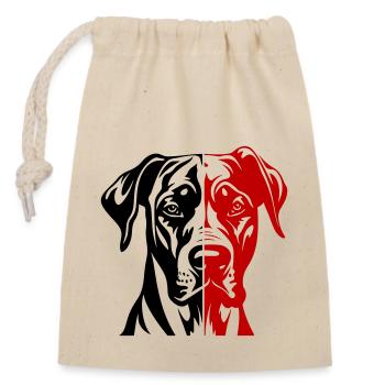Great Dane Dog Head - Closable cotton gift bag (14x20cm) - nature - Front