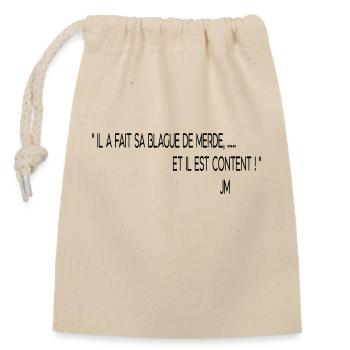 blague de merde - Sac cadeau en coton avec cordon (14 x 20 cm) - nature - Devant
