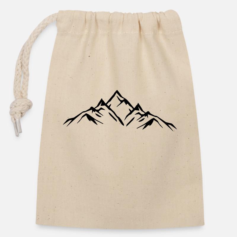 mountains - Verschließbarer Geschenkbeutel aus Baumwolle (14x20cm) - Natur