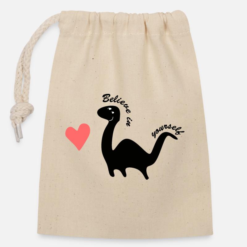Croyez en vous-même - Sac cadeau en coton avec cordon (14 x 20 cm) - nature