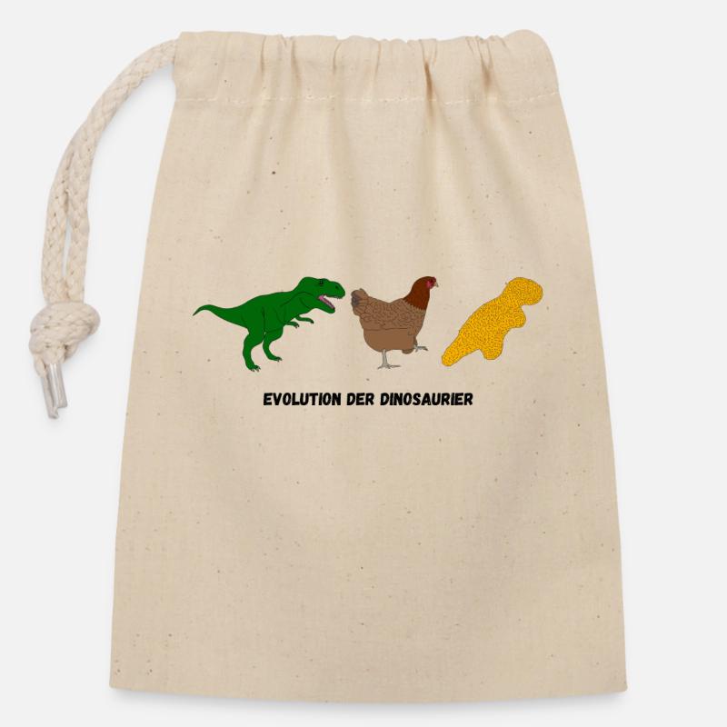Evolution of dinosaurs - Closable cotton gift bag (14x20cm) - nature
