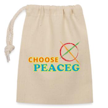 Choose peace - Wähle den Frieden - Verschließbarer Geschenkbeutel aus Baumwolle (14x20cm) - Natur - Vorne