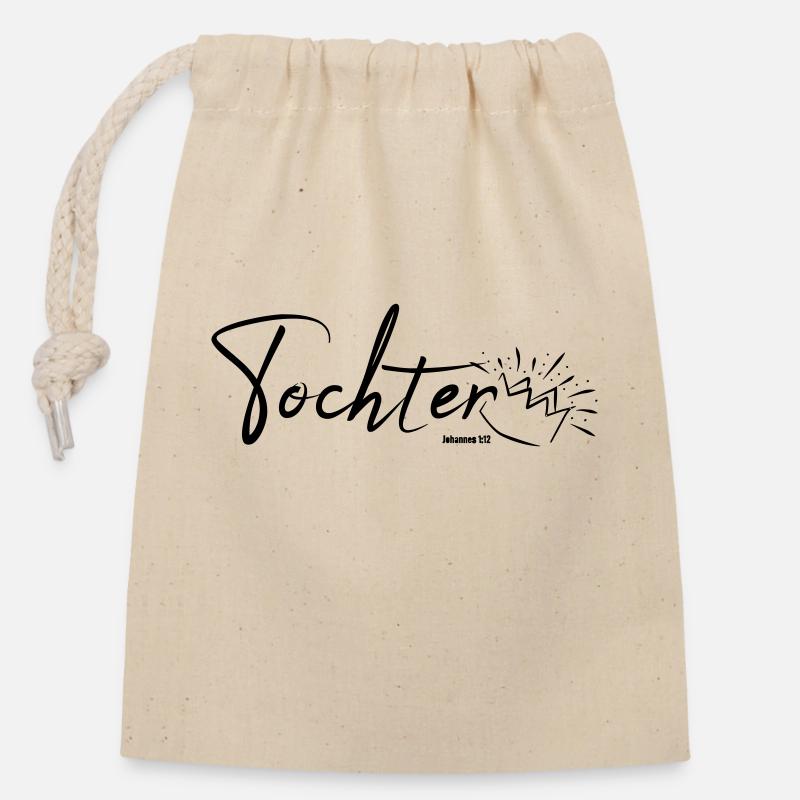 Fille (Enfant de Dieu) - Sac cadeau en coton avec cordon (14 x 20 cm) - nature