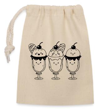 Sundae à la crème glacée de dessin animé - Sac cadeau en coton avec cordon (14 x 20 cm) - nature - Devant