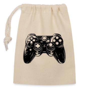 Spiel Controller - Verschließbarer Geschenkbeutel aus Baumwolle (14x20cm) - Natur - Vorne