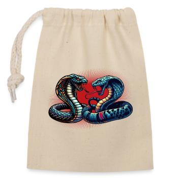 motif serpent Cobra dynamique et coloré - Sac cadeau en coton avec cordon (14 x 20 cm) - nature - Devant