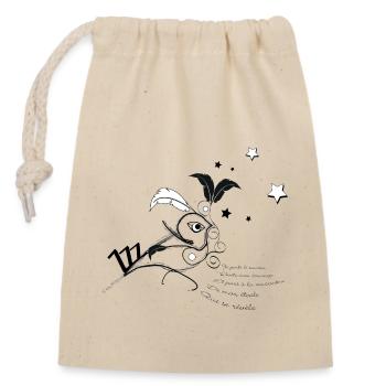 El Zozio Vogel-Poet - Verschließbarer Geschenkbeutel aus Baumwolle (14x20cm) - Natur - Vorne
