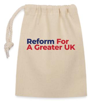 Reform For A Greater UK - Closable cotton gift bag (14x20cm) - nature - Front