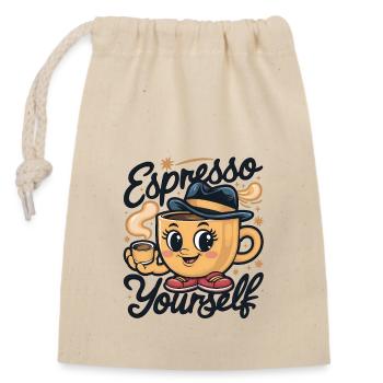 Espresso Yourself - Verschließbarer Geschenkbeutel aus Baumwolle (14x20cm) - Natur - Vorne