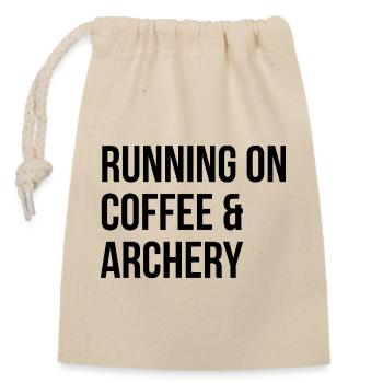 Archery - Closable cotton gift bag (14x20cm) - nature - Front