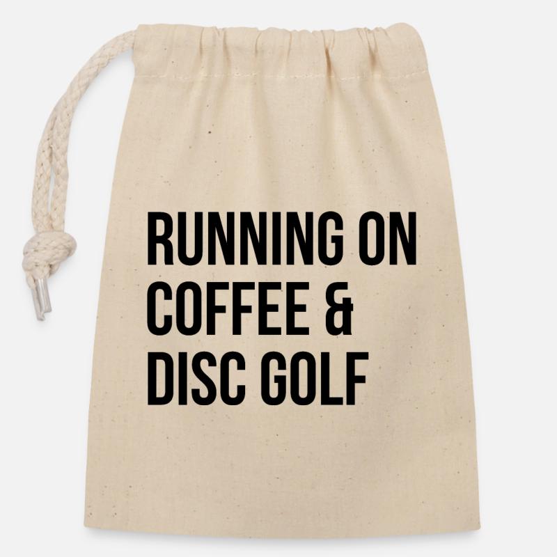 Disc golf - Sac cadeau en coton avec cordon (14 x 20 cm) - nature