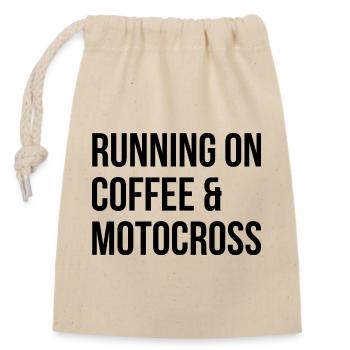 motocross - Sac cadeau en coton avec cordon (14 x 20 cm) - nature - Devant
