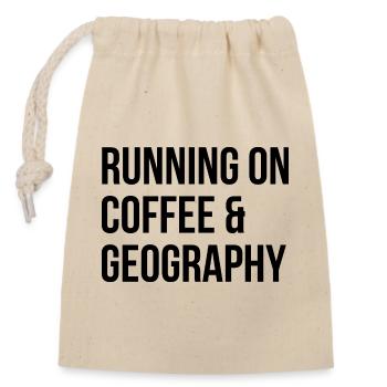 Geography - Closable cotton gift bag (14x20cm) - nature - Front