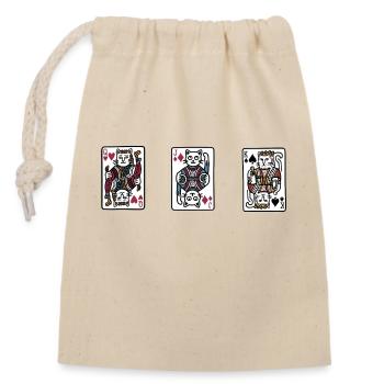 CAT | DOODLE PLAYING CARDS - Closable cotton gift bag (14x20cm) - nature - Front
